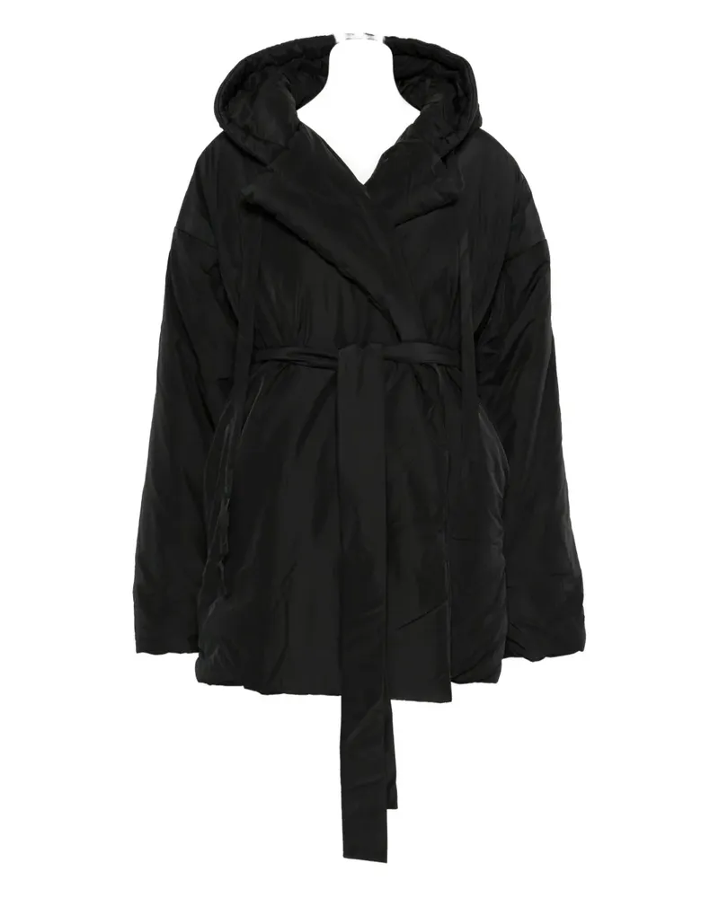 Norma Kamali belted oversized coat - Schwarz Schwarz