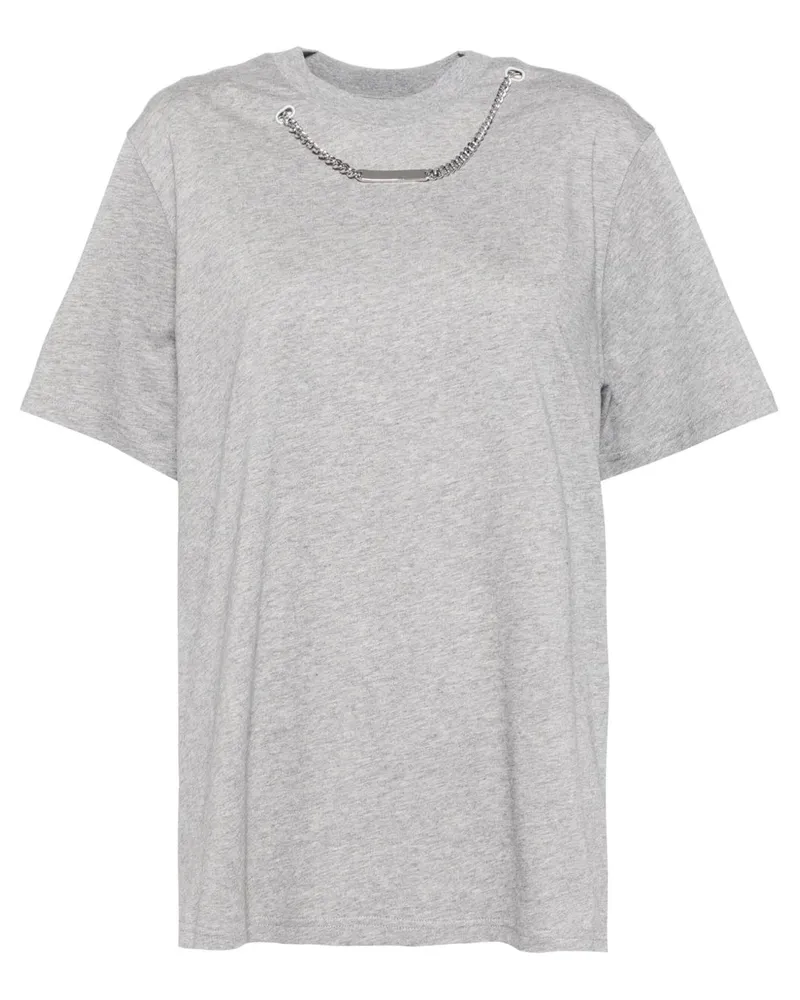 Stella McCartney T-Shirt mit Kettendetail - Grau Grau