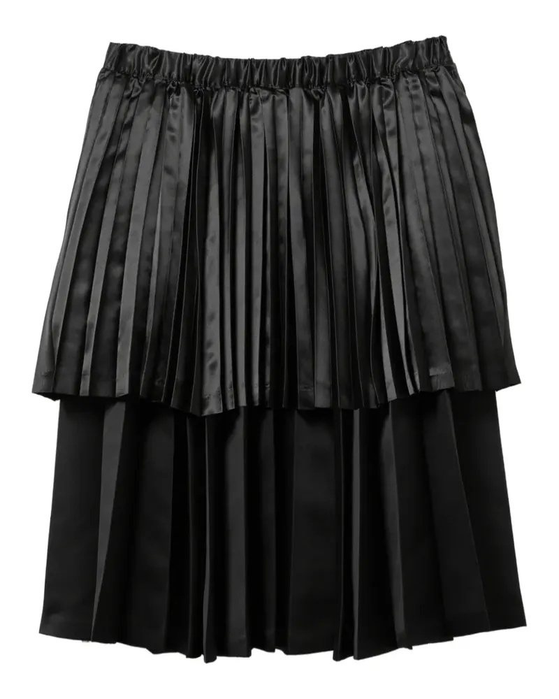 Comme des Garçons Midirock mit Falten - Schwarz Schwarz