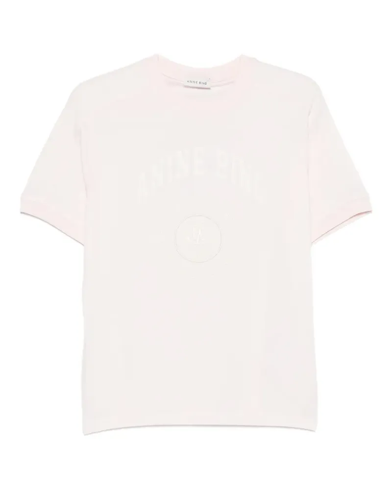 Anine Bing Kurzärmeliges Jaylin T-Shirt mit rundem Ausschnitt - Rosa Rosa
