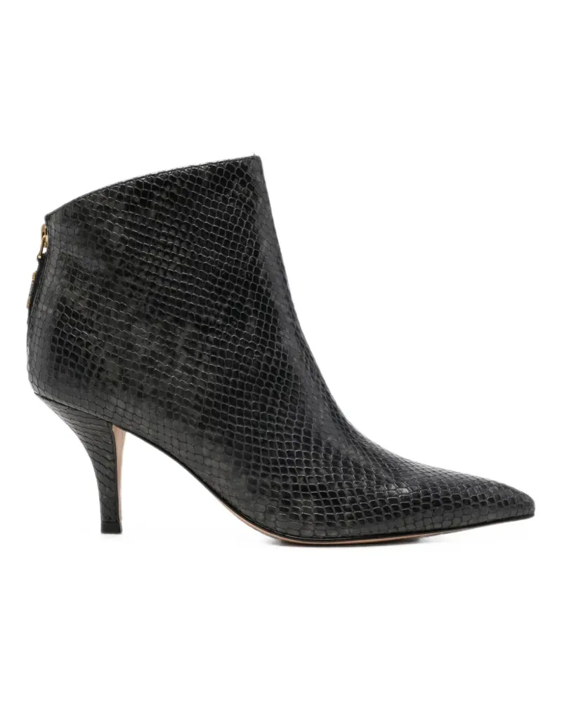Twin-Set snakeskin-effect pointed-toe ankle boots - Schwarz Schwarz