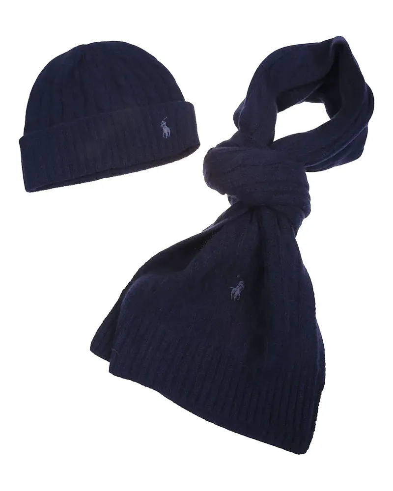 Ralph Lauren cashmere scarf and beanie set - Blau Blau