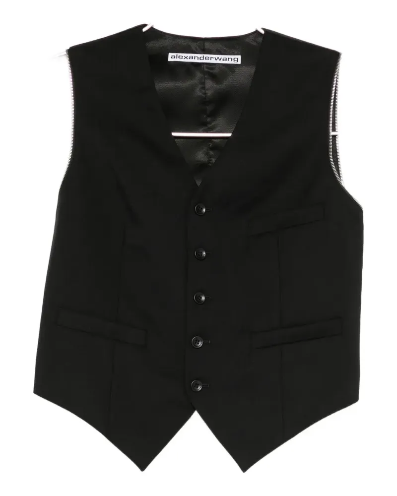 Alexander Wang Einreihige Weste - Schwarz Schwarz