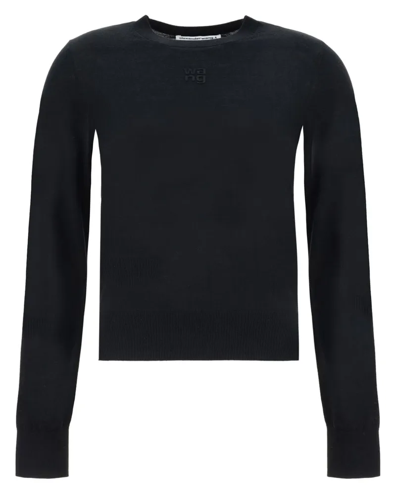 Alexander Wang Pullover mit Intarsien-Logo - Schwarz Schwarz