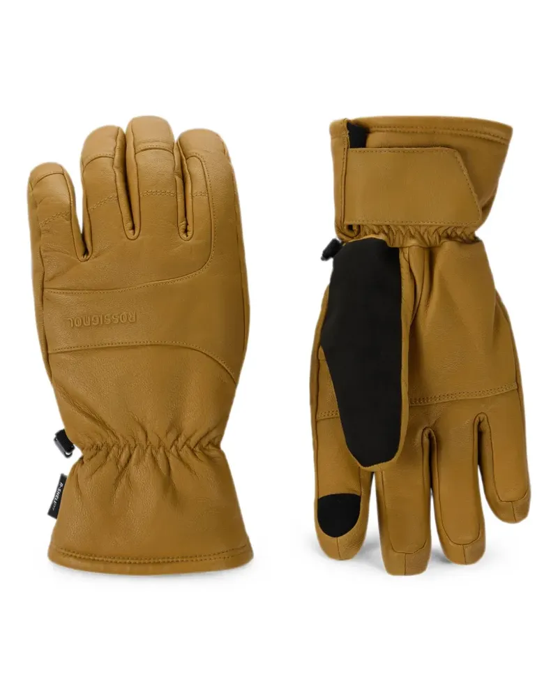 Rossignol Handschuhe aus Leder mit Klettverschluss - Gelb Gelb