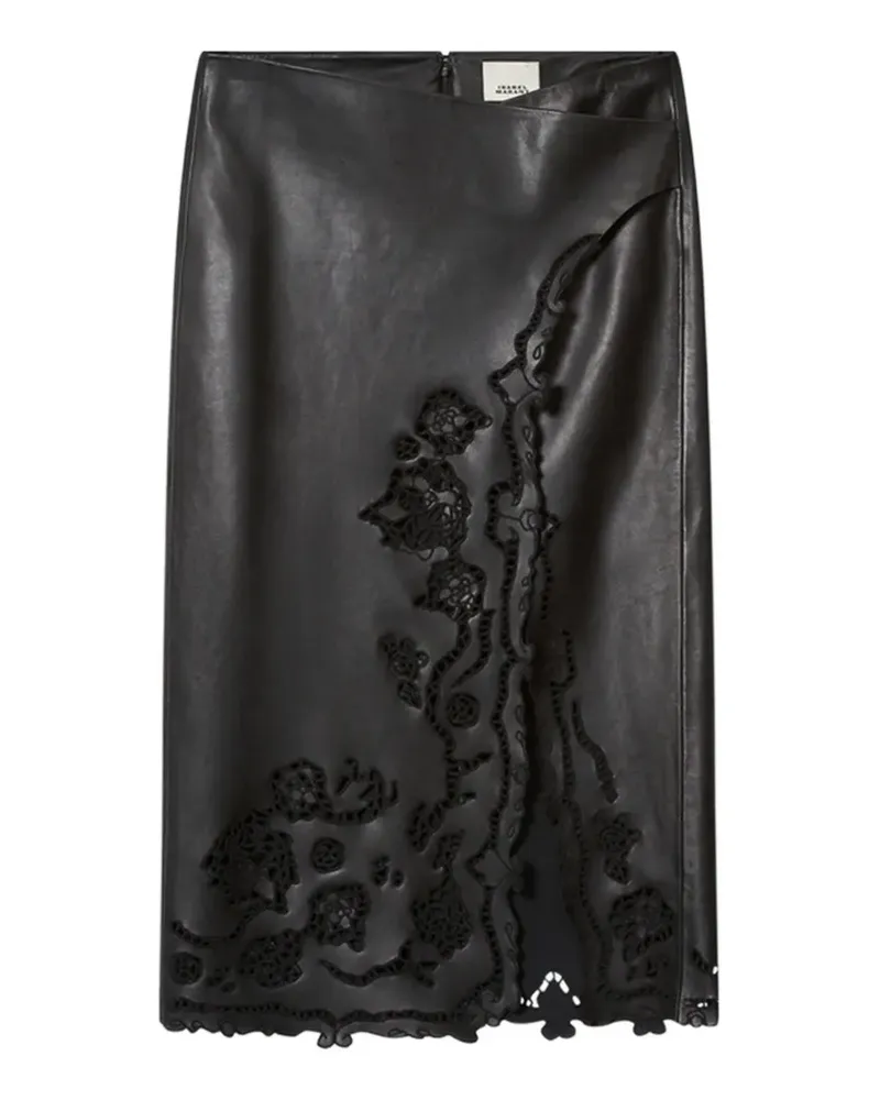 Isabel Marant Fulsa Midirock aus Leder mit Cut-out - Schwarz Schwarz