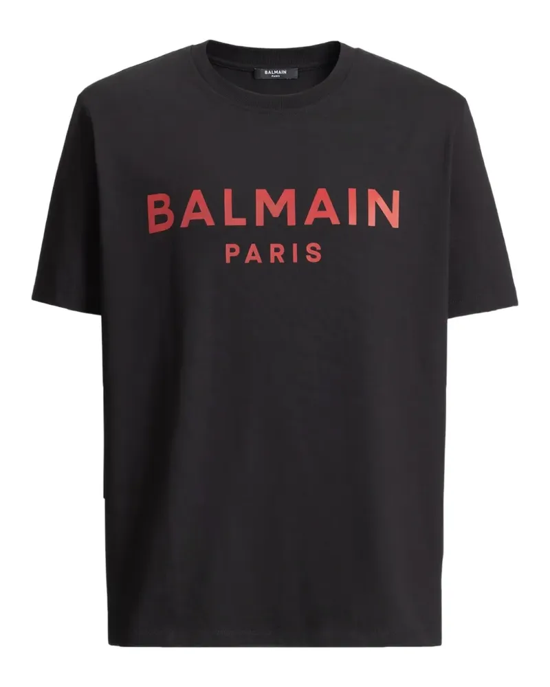 Balmain T-Shirt mit  Paris-Print - Schwarz Schwarz