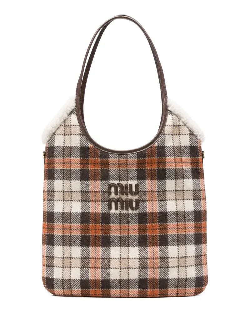 Miu Miu Shopper mit Schottenkaro - Braun Braun
