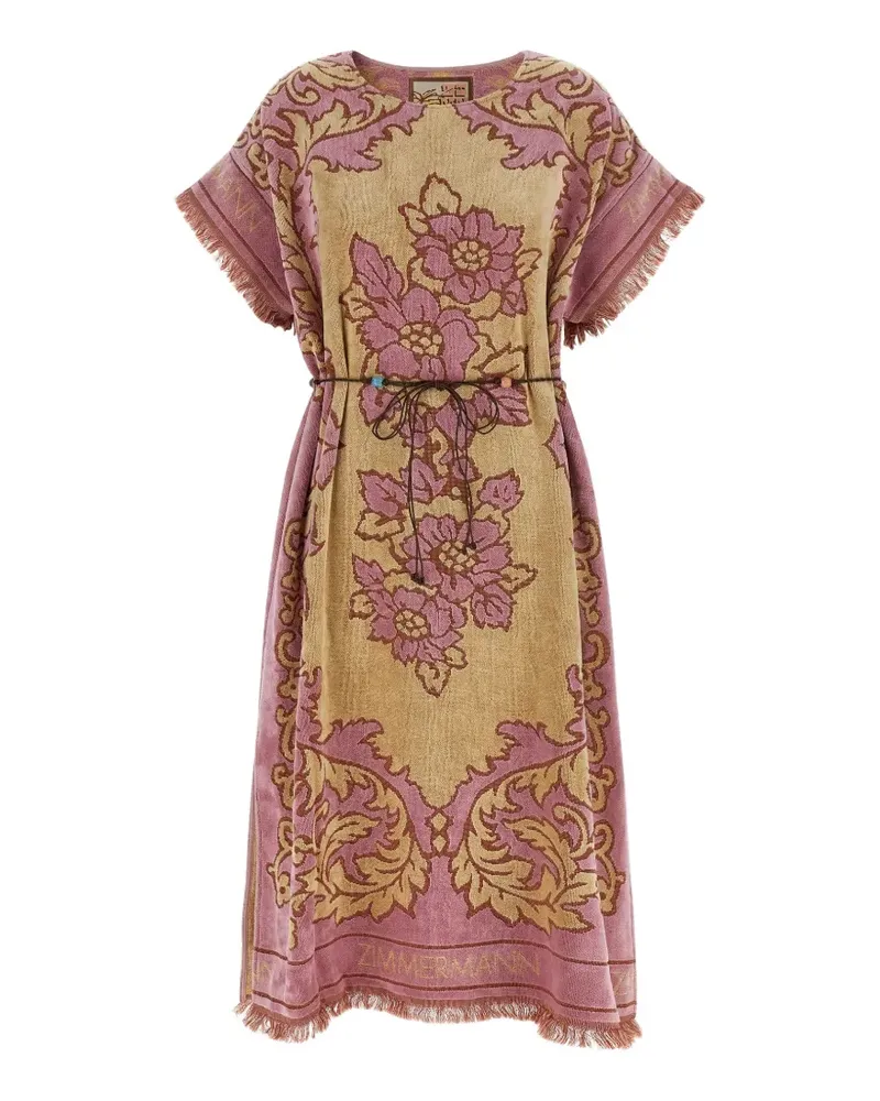Zimmermann Aster floral-jacquard midi dress - Rosa Rosa