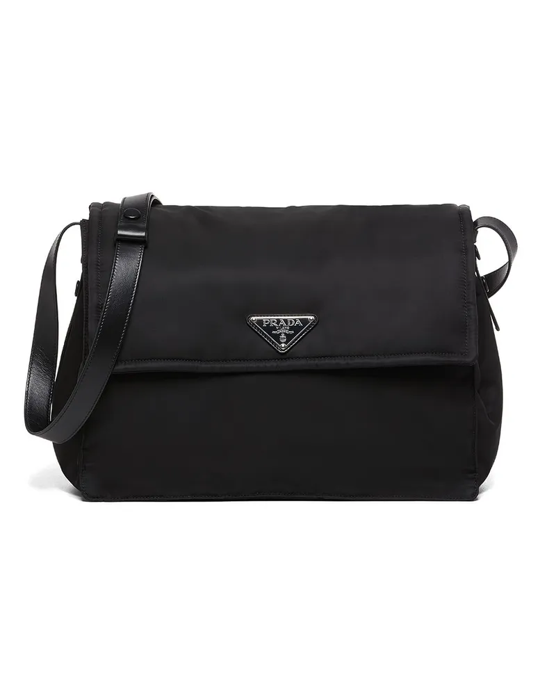 Prada Große Traveller Schultertasche - Schwarz Schwarz