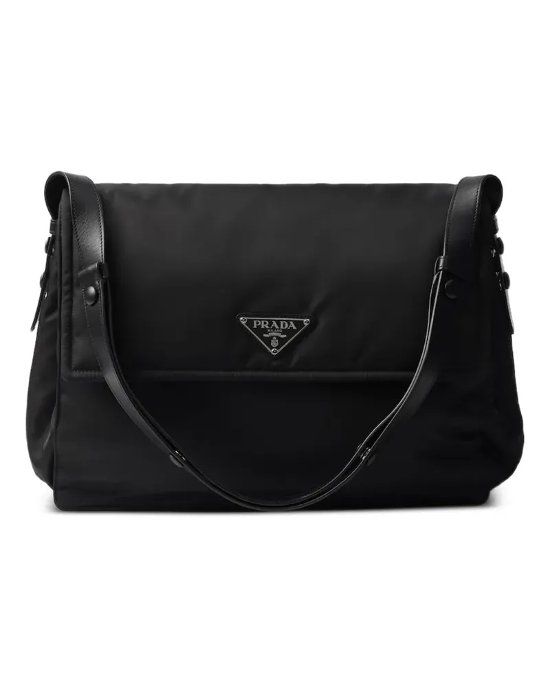 Prada Große Traveller Schultertasche - Schwarz Schwarz