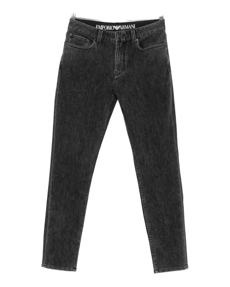 Emporio Armani Straight-Leg-Jeans mit Logo - Schwarz Schwarz