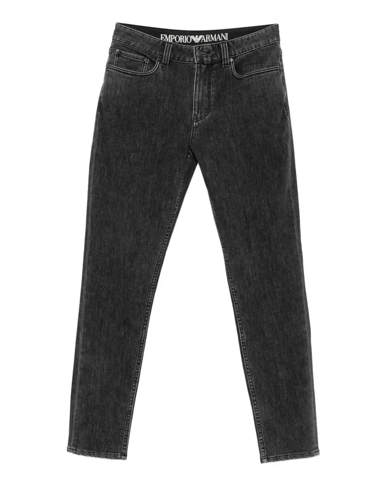 Emporio Armani Straight-Leg-Jeans mit Logo - Schwarz Schwarz