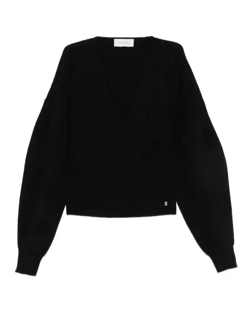 SPORTMAX Gerippter Pullover - Schwarz Schwarz