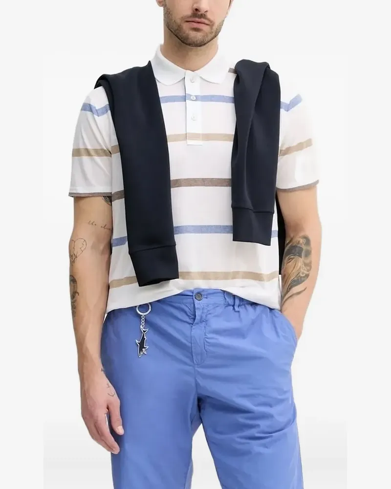 Paul & Shark Gestreiftes Poloshirt - Weiß Weiß