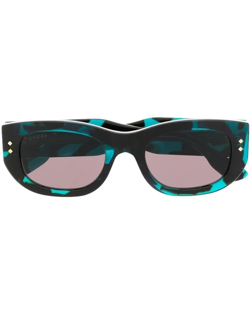 Gucci Eckige Sonnenbrille - Blau Blau