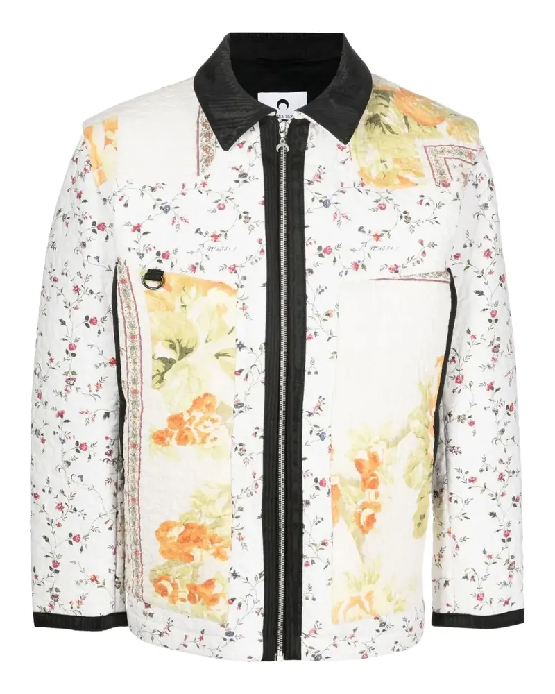 Marine Serre Gesteppte Jacke im Patchwork-Look - Weiß Weiß