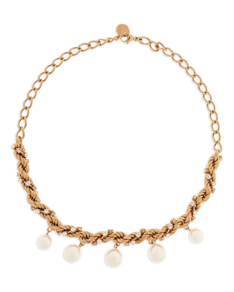 Marni pearl-embellished chain necklace - Gold Gold