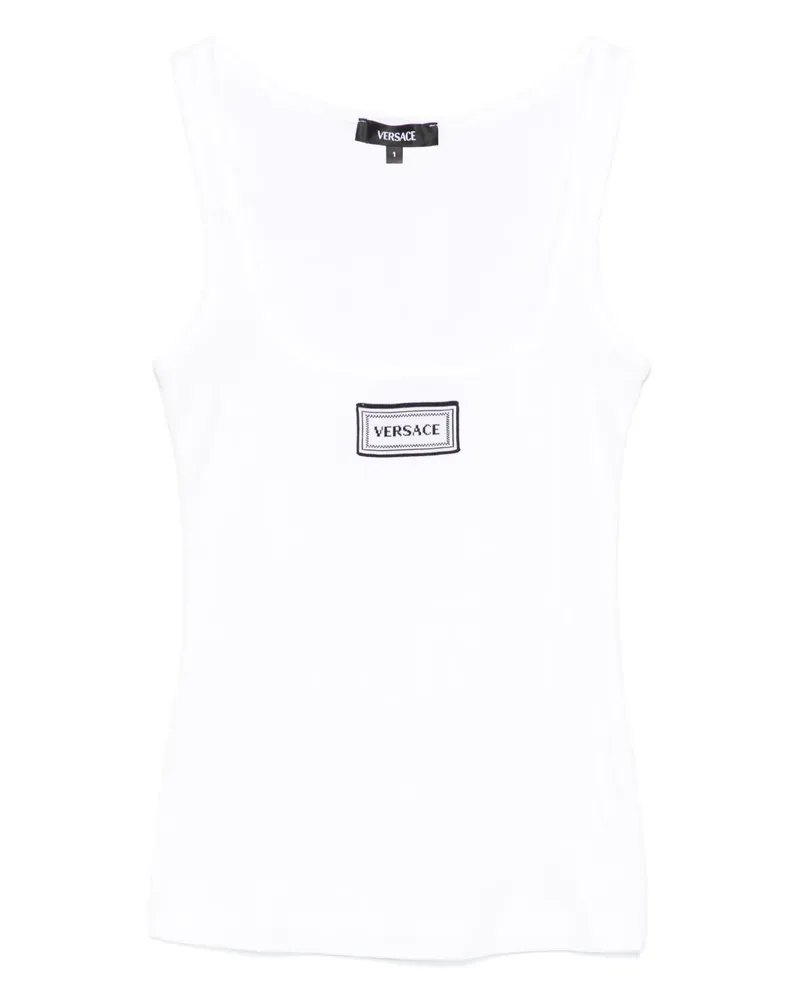 Versace Trägershirt mit Logo-Patch - Weiß Weiß