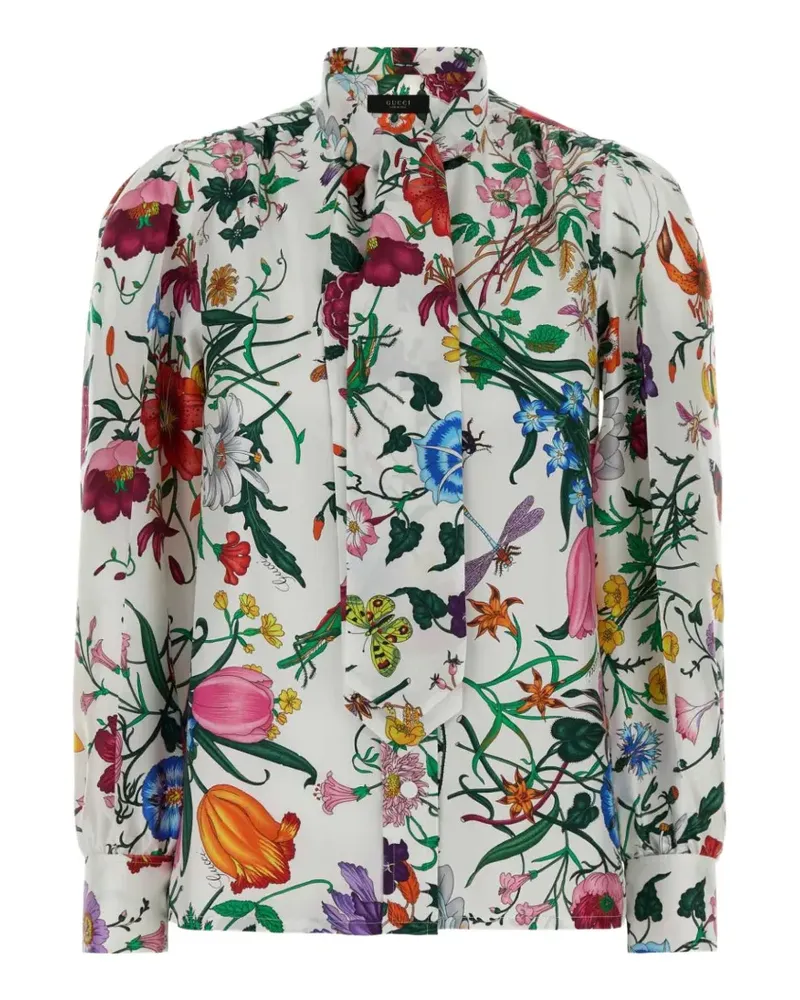Gucci Seidenhemd mit Print - Weiß Weiß