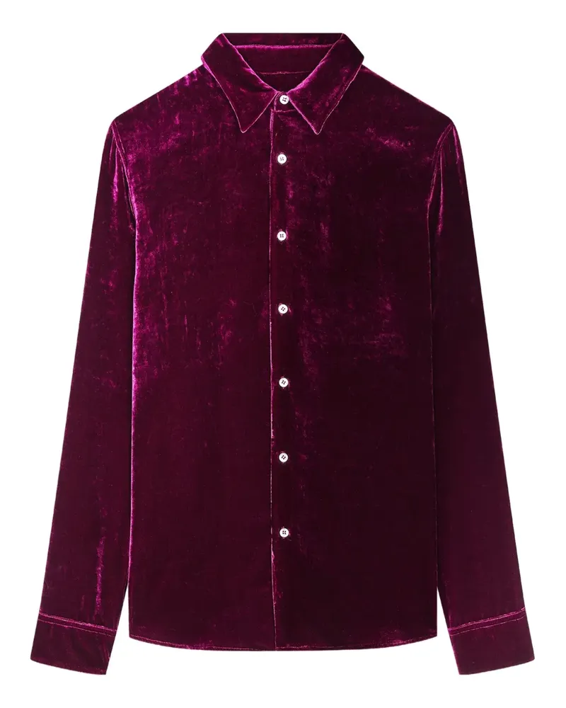 Dries van Noten Hemd aus Samt - Violett Violett
