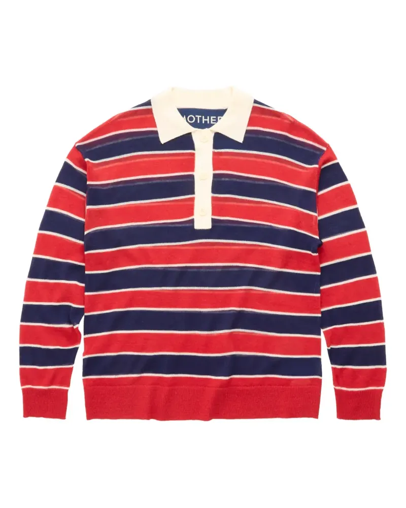 Mother Gestreiftes The Biggie Raquette Poloshirt - Rot Rot