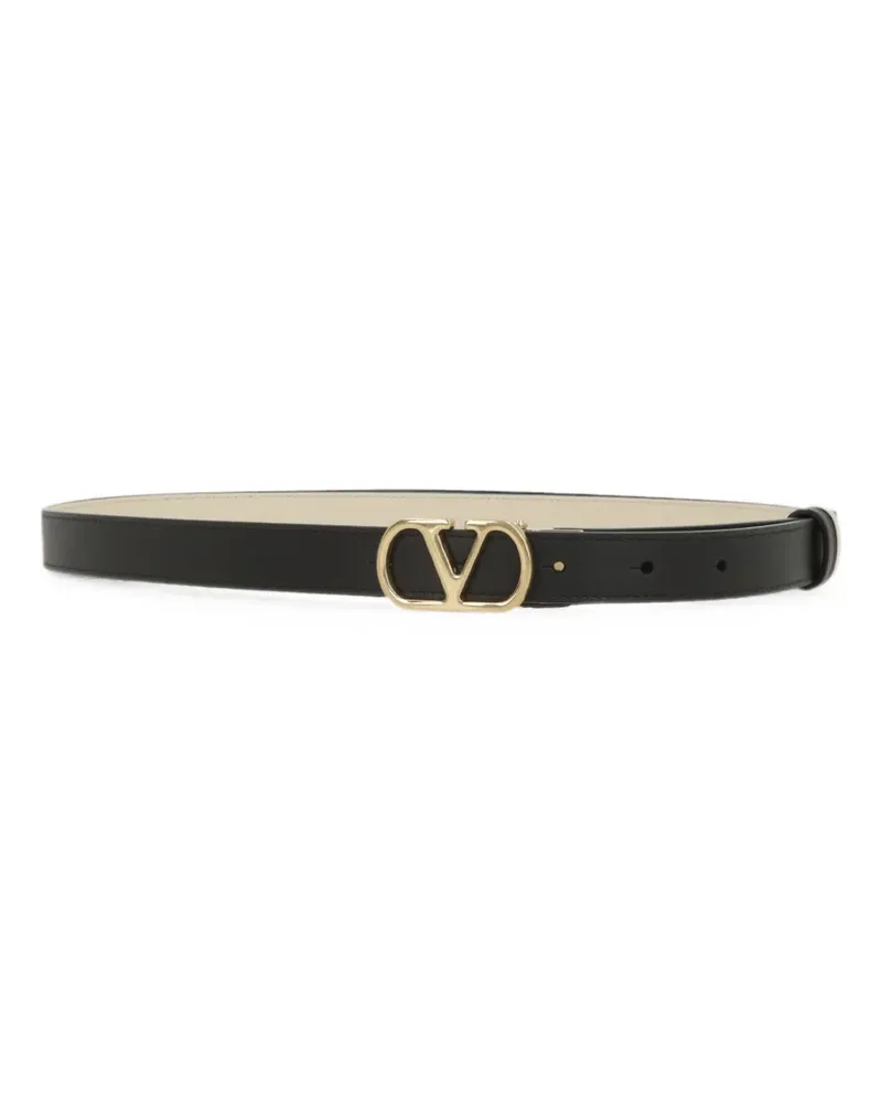 Valentino Garavani Wendbarer VLogo Signature Gürtel aus glänzendem Kalbsleder – 20mm/1,2Zoll - Schwarz Schwarz