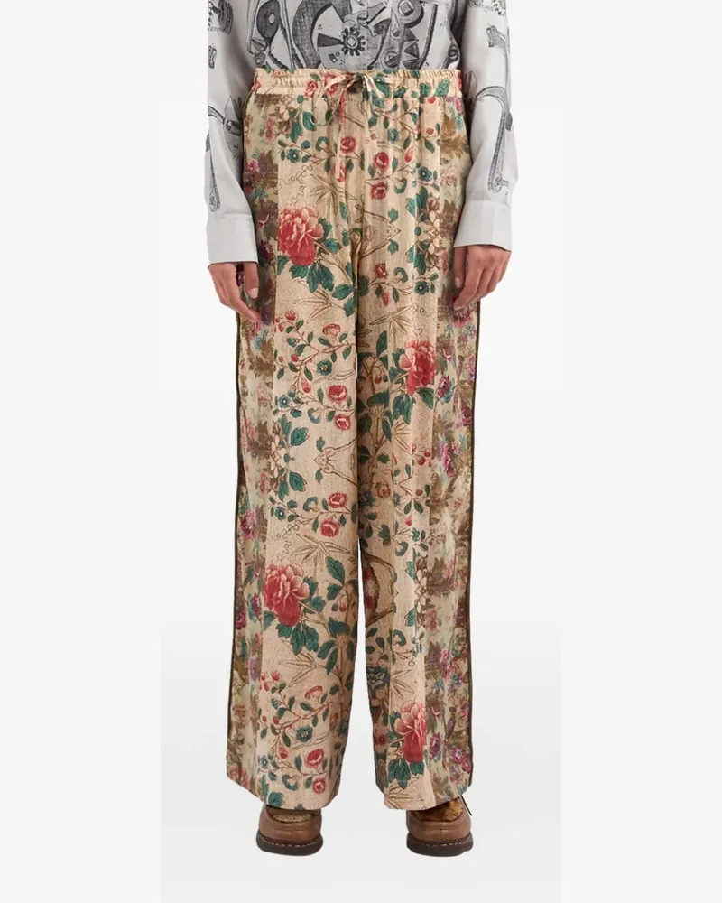 Pierre-Louis Mascia Adanaster Wide-Leg-Hose mit Blumeneinsatz - Nude Nude