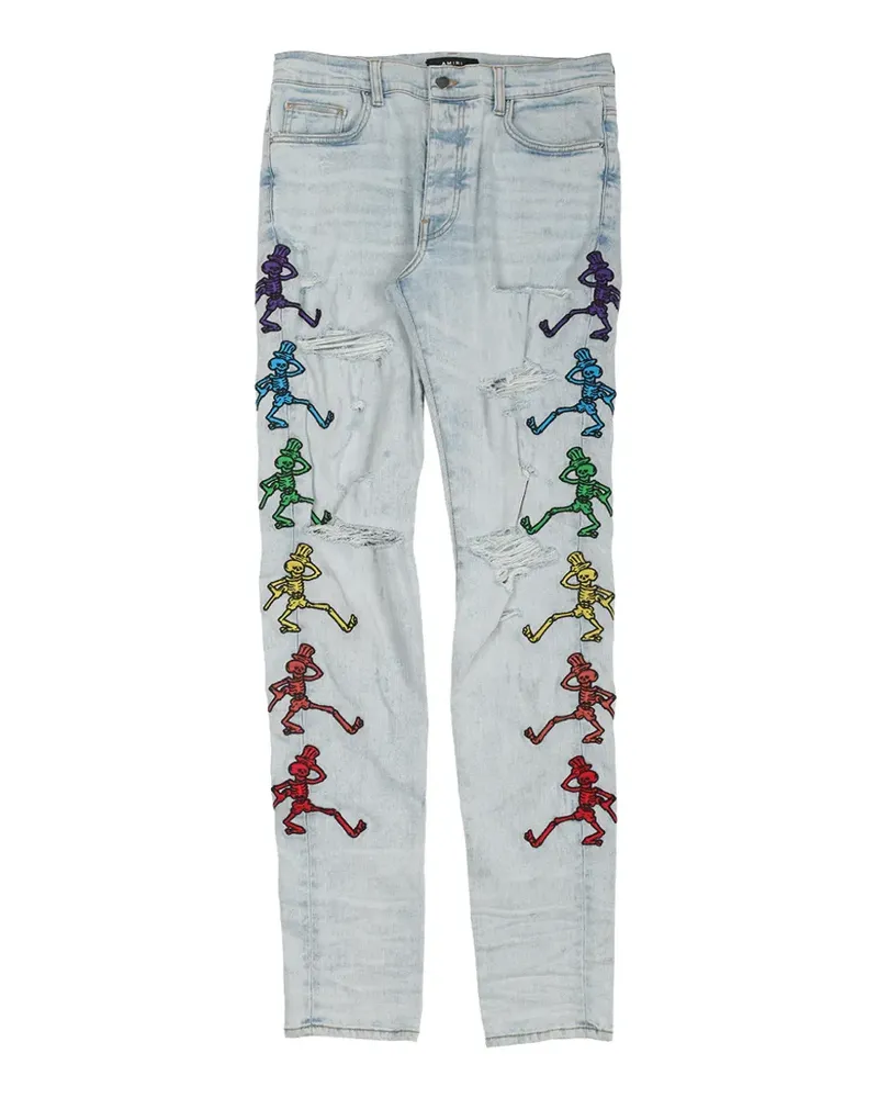 Amiri Grateful Dead patched distressed jeans - Blau Blau
