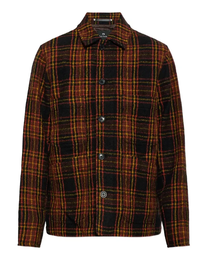 Paul Smith tartan wool shirt jacket - Schwarz Schwarz