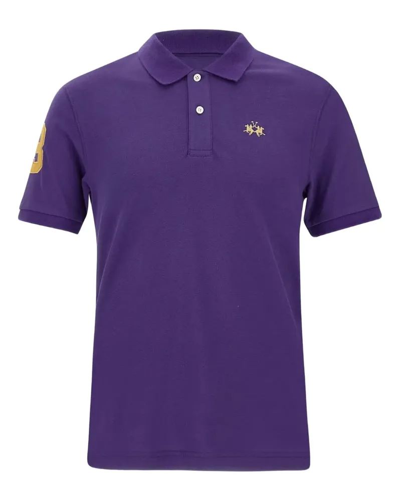 La Martina Poloshirt mit Logo-Stickerei - Violett Violett