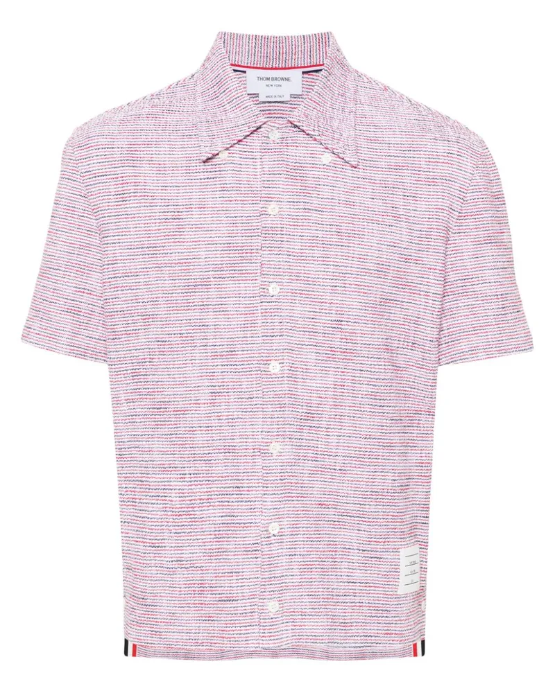 Thom Browne Tweed-Hemd mit RWB-Streifen - Rot Rot