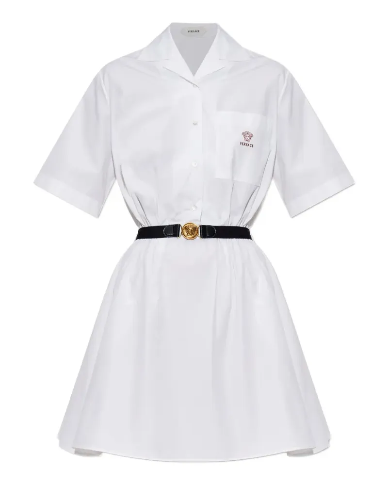 Versace Medusa Head-embroidered belted mini dress - Weiß Weiß