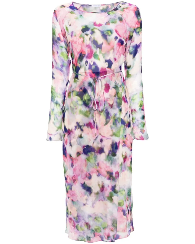 Patrizia Pepe Midikleid mit abstraktem Print - Rosa Rosa