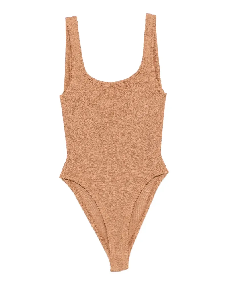 Hunza G Badeanzug mit eckigem Ausschnitt - Nude Nude