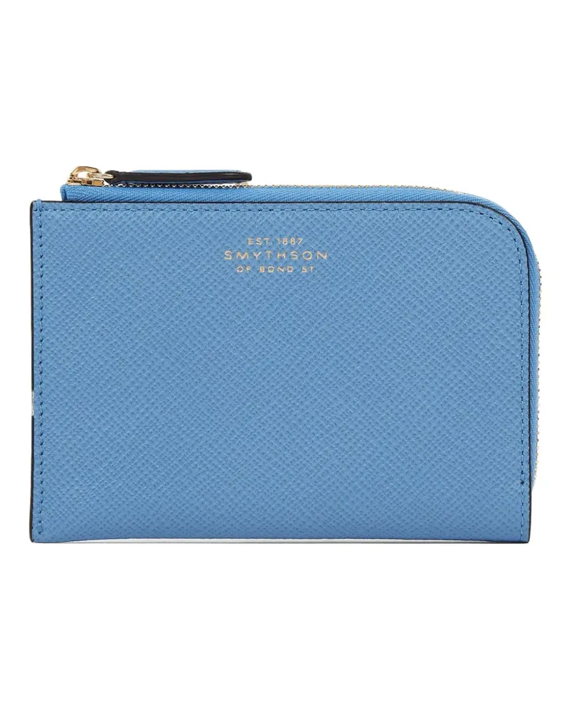 Smythson Kleine Panama Clutch mit Reißverschluss - Blau Blau