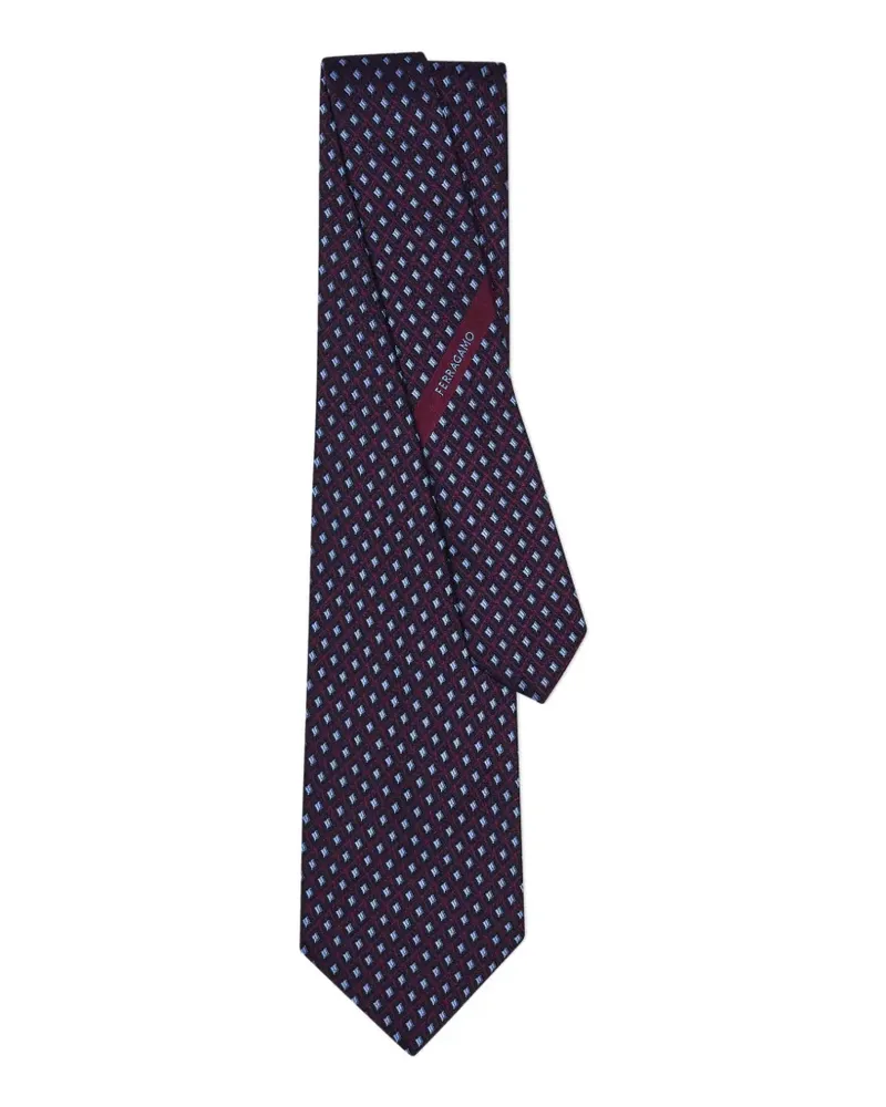 Ferragamo Dots Krawatte aus Jacquard - Blau Blau