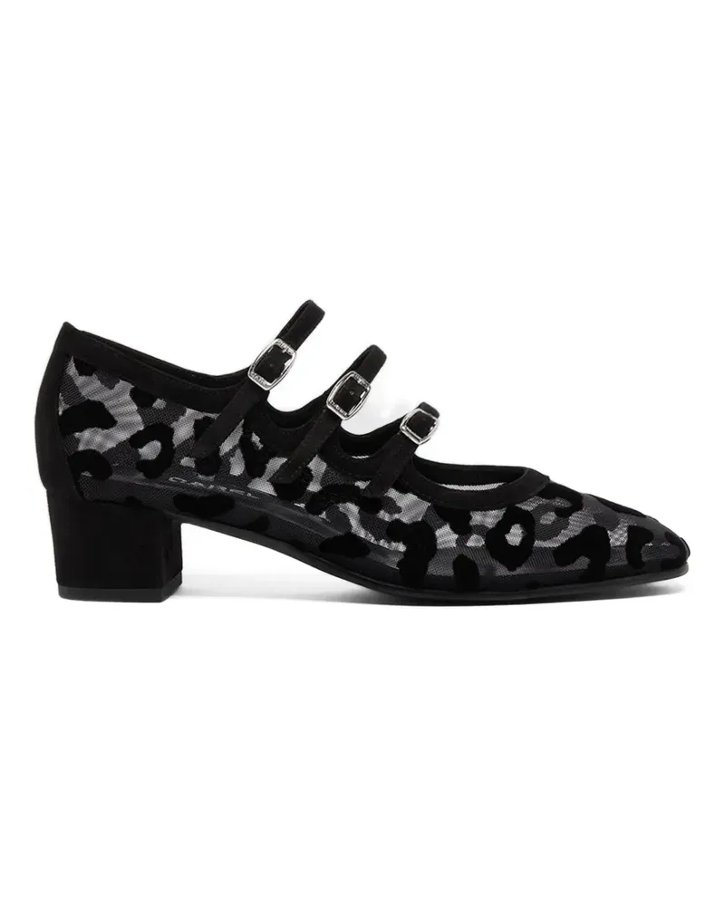 Carel Kina Mesh-Pumps mit Leopardenprint - Schwarz Schwarz
