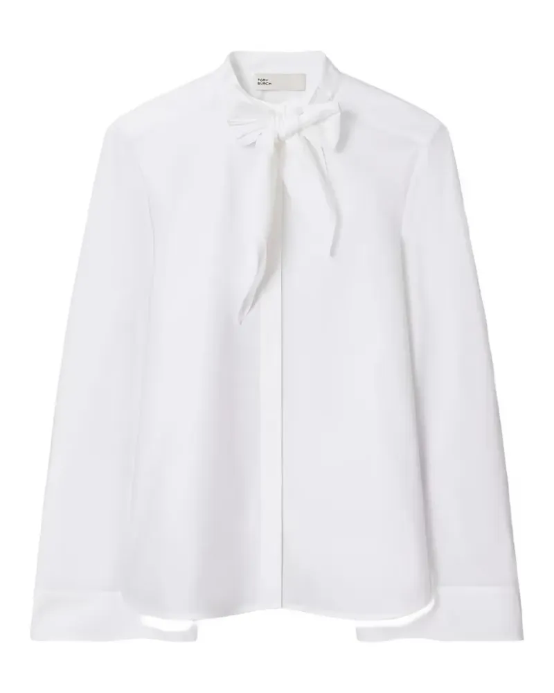 Tory Burch bow-detail long-sleeve shirt - Weiß Weiß