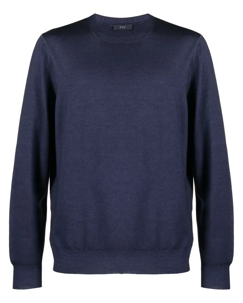 Fay Pullover mit Rundhalsausschnitt - Blau Blau