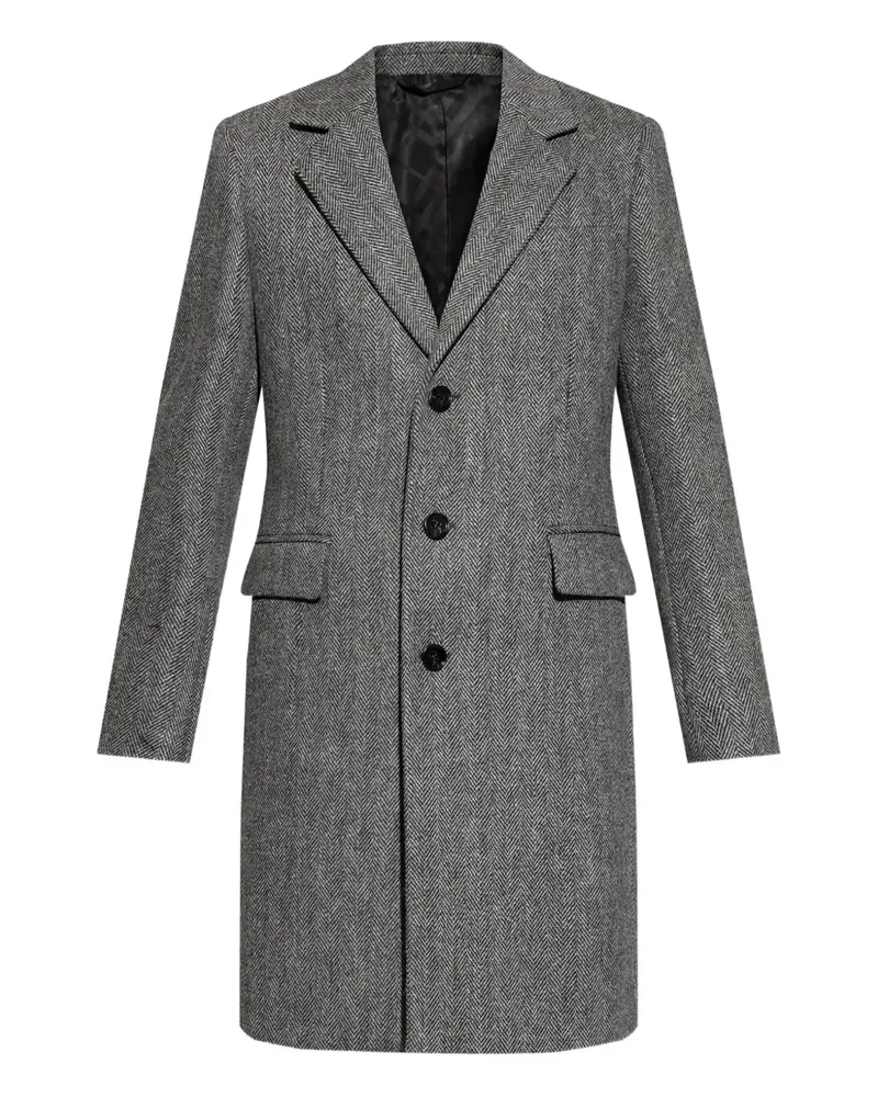 Burberry Mantel mit Fischgrätenmuster - Grau Grau