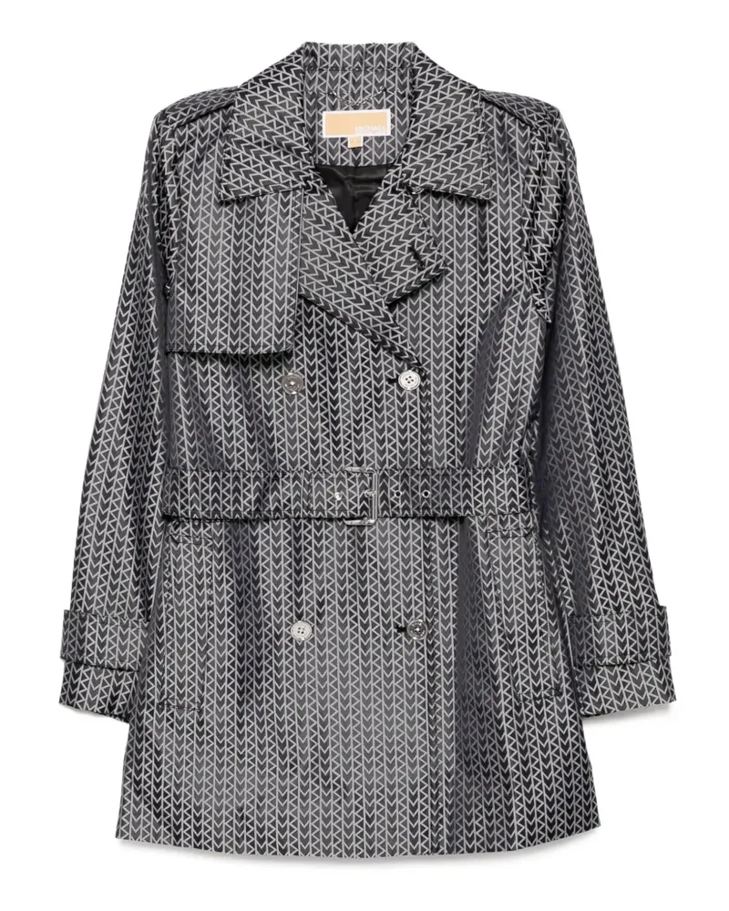Michael Kors MK2000 Trenchcoat mit Jacquard-Logo - Schwarz Schwarz