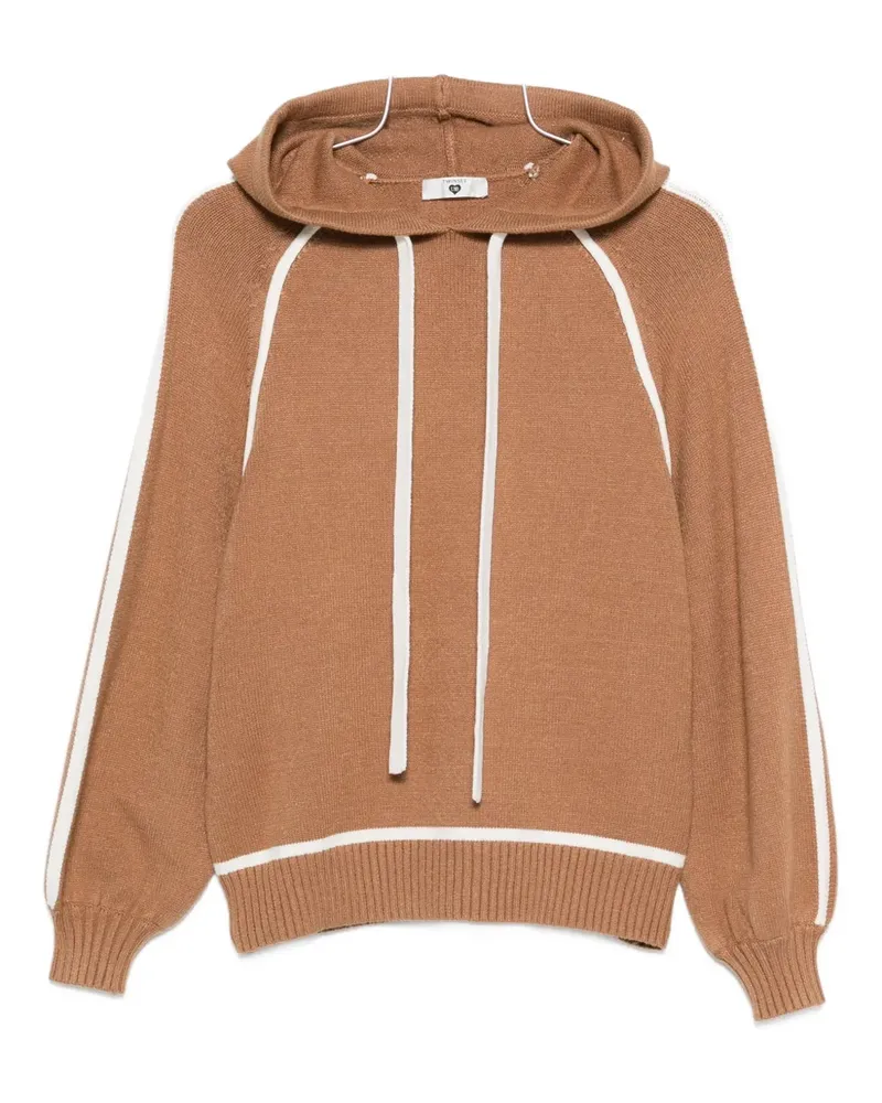 Twin-Set Pullover mit Kontrastdetails - Braun Braun