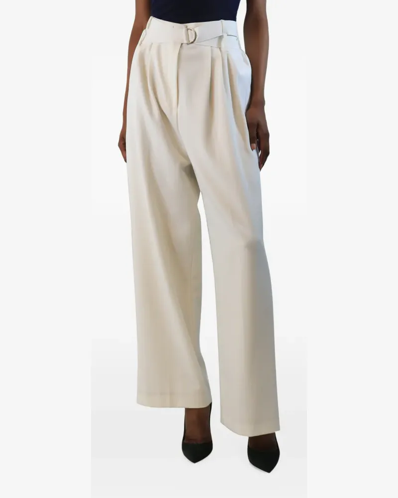 tibi belted wide-leg trousers - Weiß Weiß