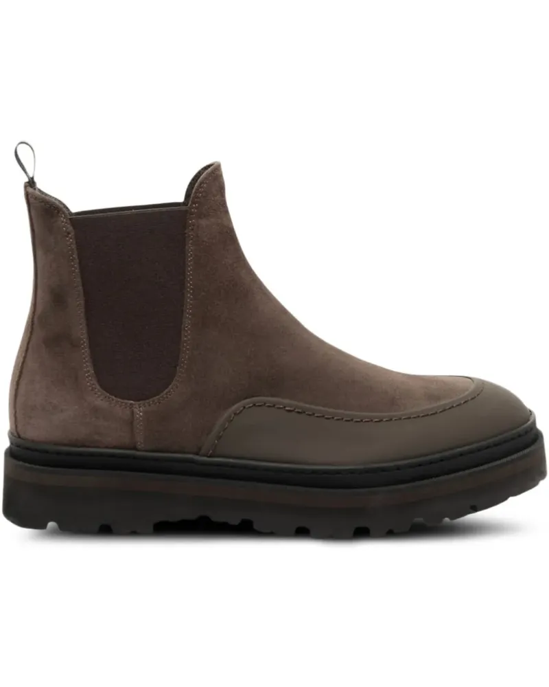 A.Testoni Chelsea-Boots mit Ziernähten - Braun Braun