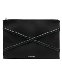 Alexander McQueen Harness Clutch mit Logo-Print Schwarz