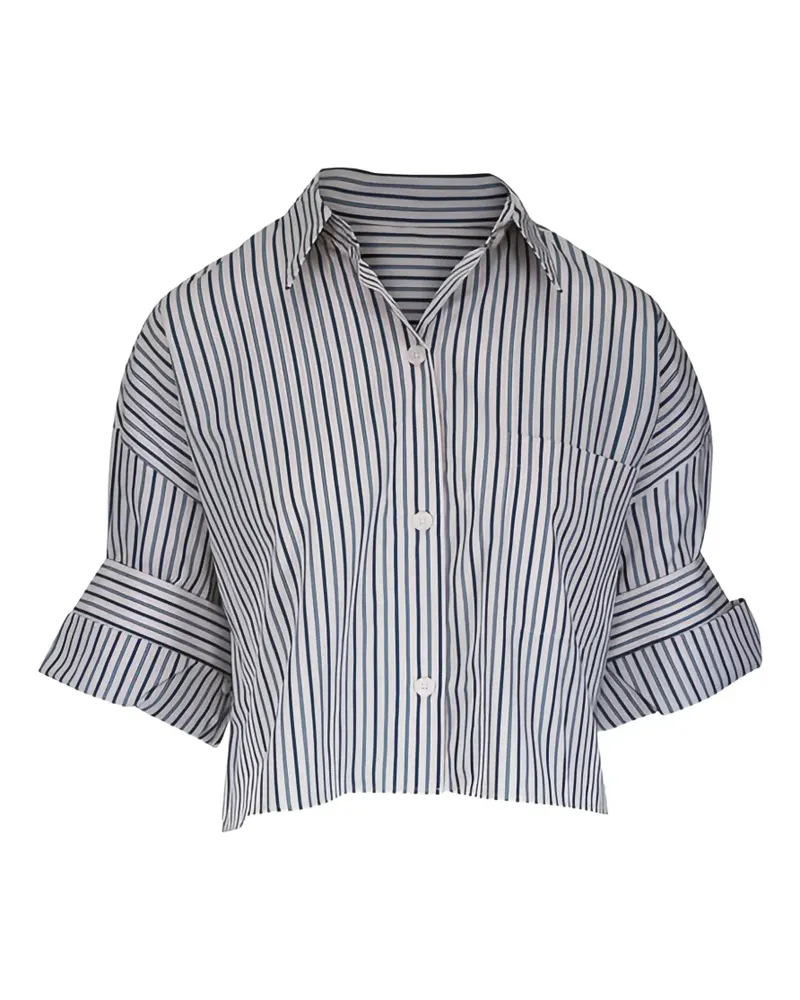 TWP Gestreiftes Next Ex Hemd mit Kragen - Weiß Weiß