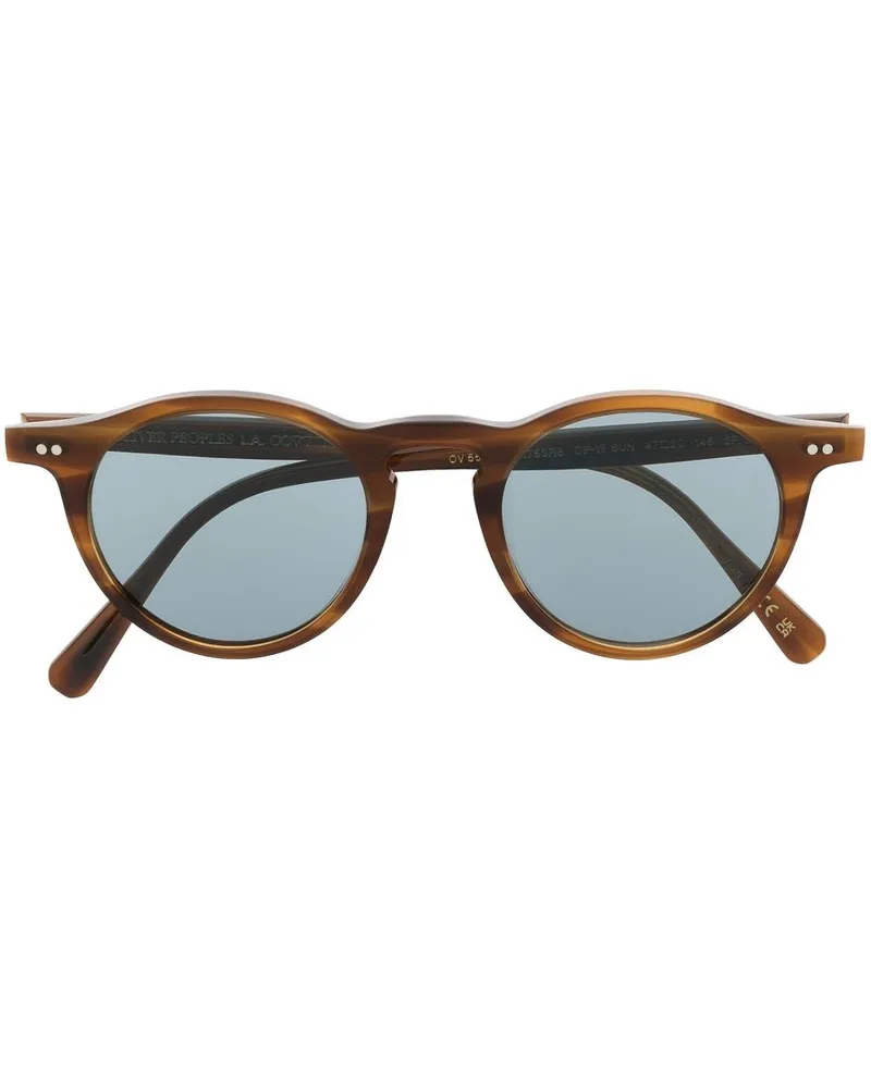 Oliver Peoples Runde Desmon Sun Sonnenbrille - Braun Braun