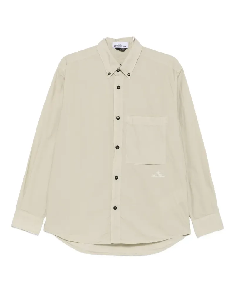 Stone Island button-down chest-pocket shirt - Nude Nude
