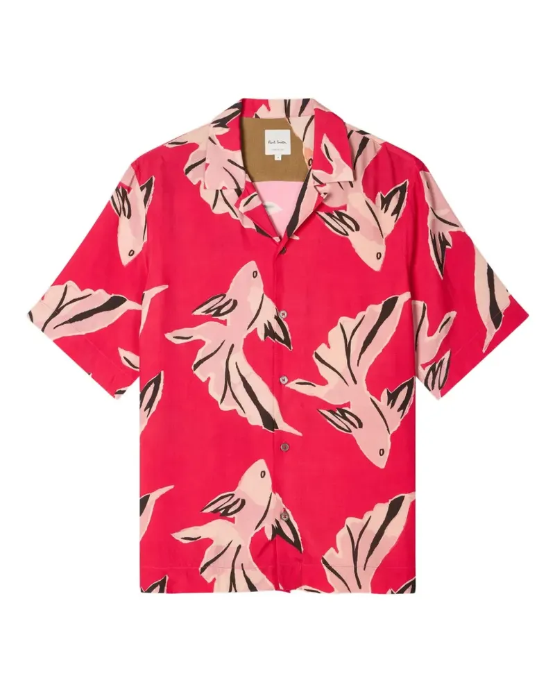 Paul Smith Hemd mit Fische-Print - Rot Rot